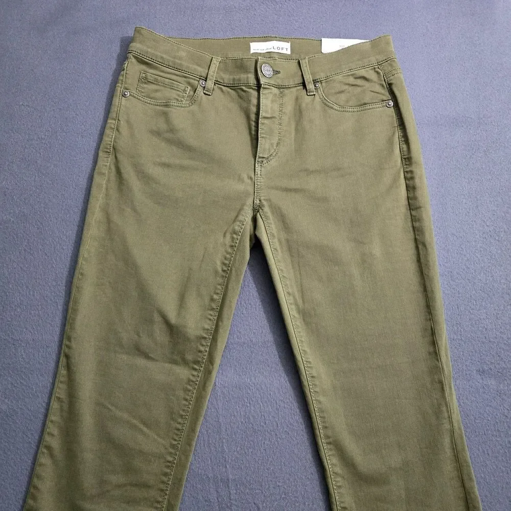 LOFT Women 26/2 Green Low Rise Modern Skinny Crop Raw Hem Jeans - Picture 4 of 16
